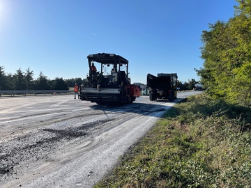 Chantier COLAS sur l'autoroute A66 entre Mazères et Pamiers Sud